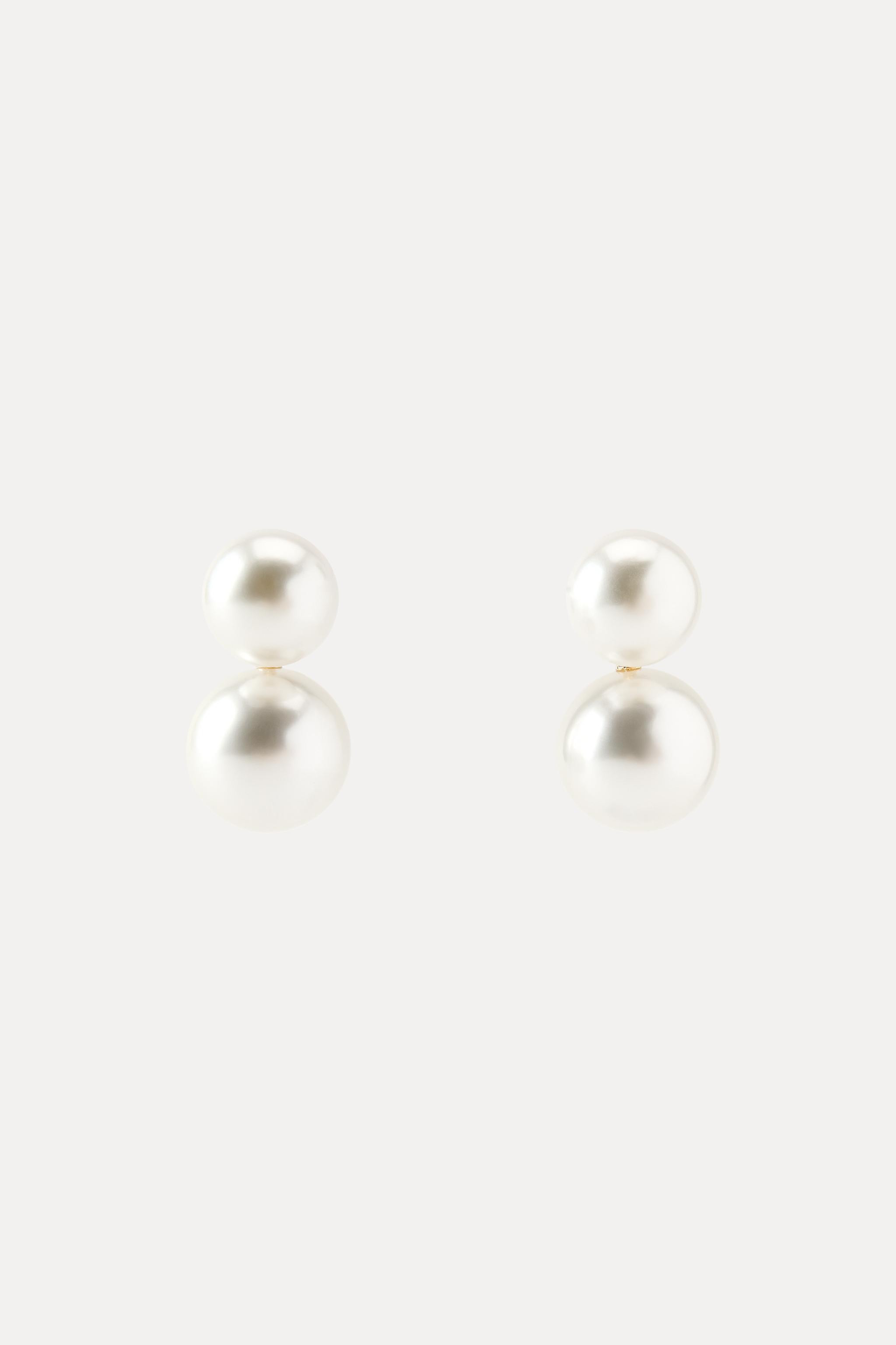 DOUBLE PEARL EARRINGS | Zara US