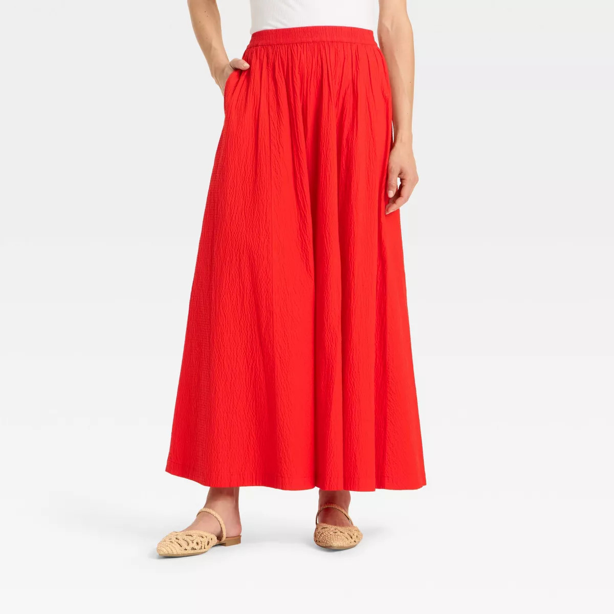 Women's Maxi Picnic A-Line Skirt - A New Day™ Red S | Target
