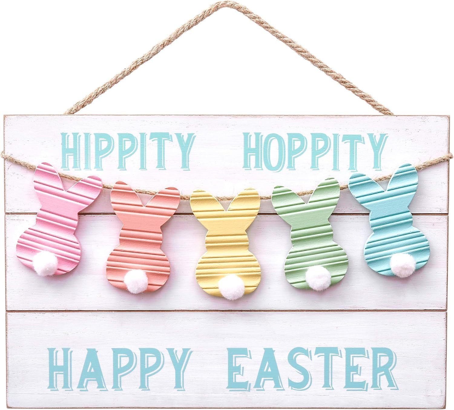 Valery Madelyn Easter Decorations, Happy Easter Signs for Wall, Wooden Hanging Wreaths for Front ... | Amazon (US)