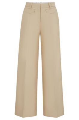 Relaxed-fit trousers in a cotton blend- Patterned Women's Formal Pants size 12 | Hugo Boss (US)