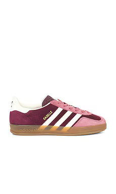 adidas Originals Gazelle Indoor Sneaker in Maroon, White, & Preloved Crimson from Revolve.com | Revolve Clothing (Global)
