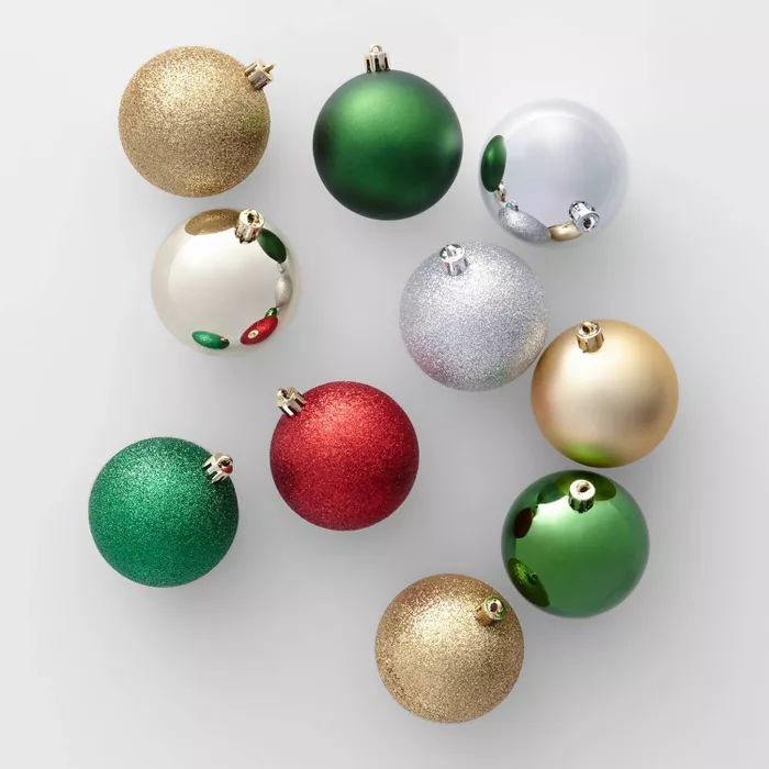 50ct Christmas 70mm Ornament Set Red Green Silver & Gold - Wondershop™ | Target