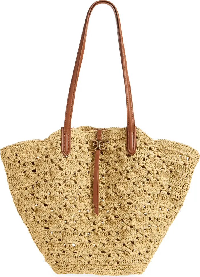 Layla Floral Raffia Tote Bag | Nordstrom