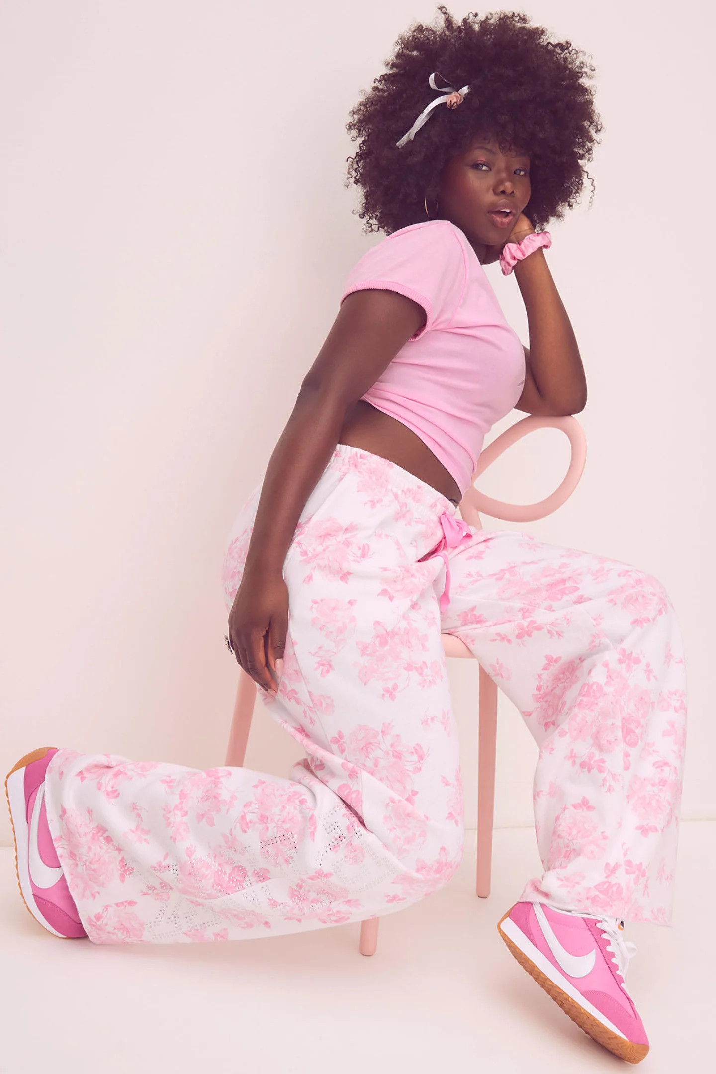 PINK x LoveShackFancy Wide-Leg Sweatpants | LoveShackFancy