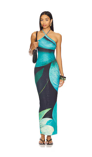 Dalia Halter Neck Dress in Multi | Revolve Clothing (Global)