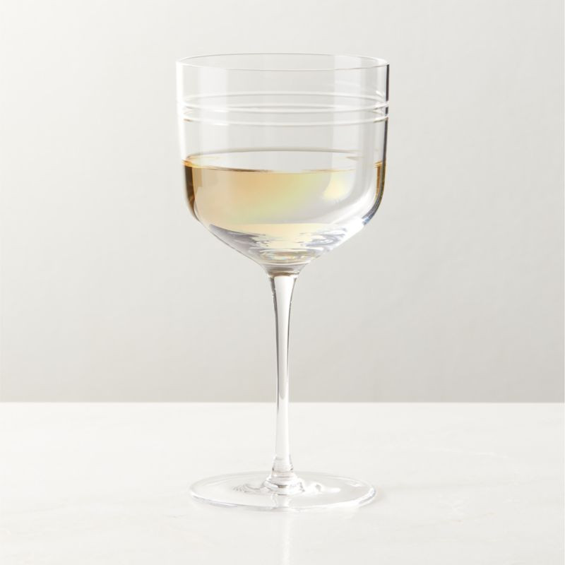 Noemie Etched White Wine Glass by goop | CB2 | CB2