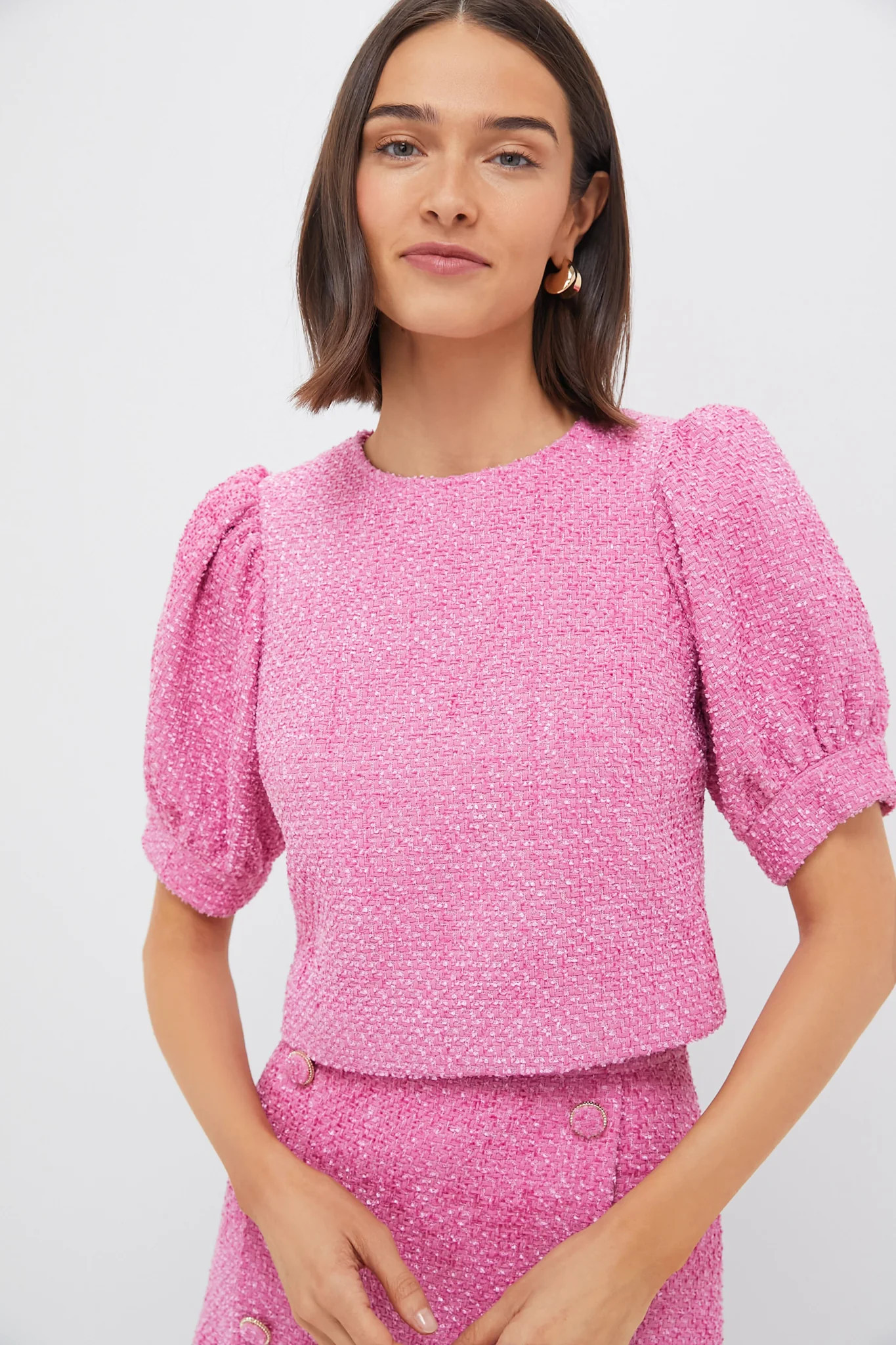 Pink Tweed Annabelle Top | Tuckernuck (US)