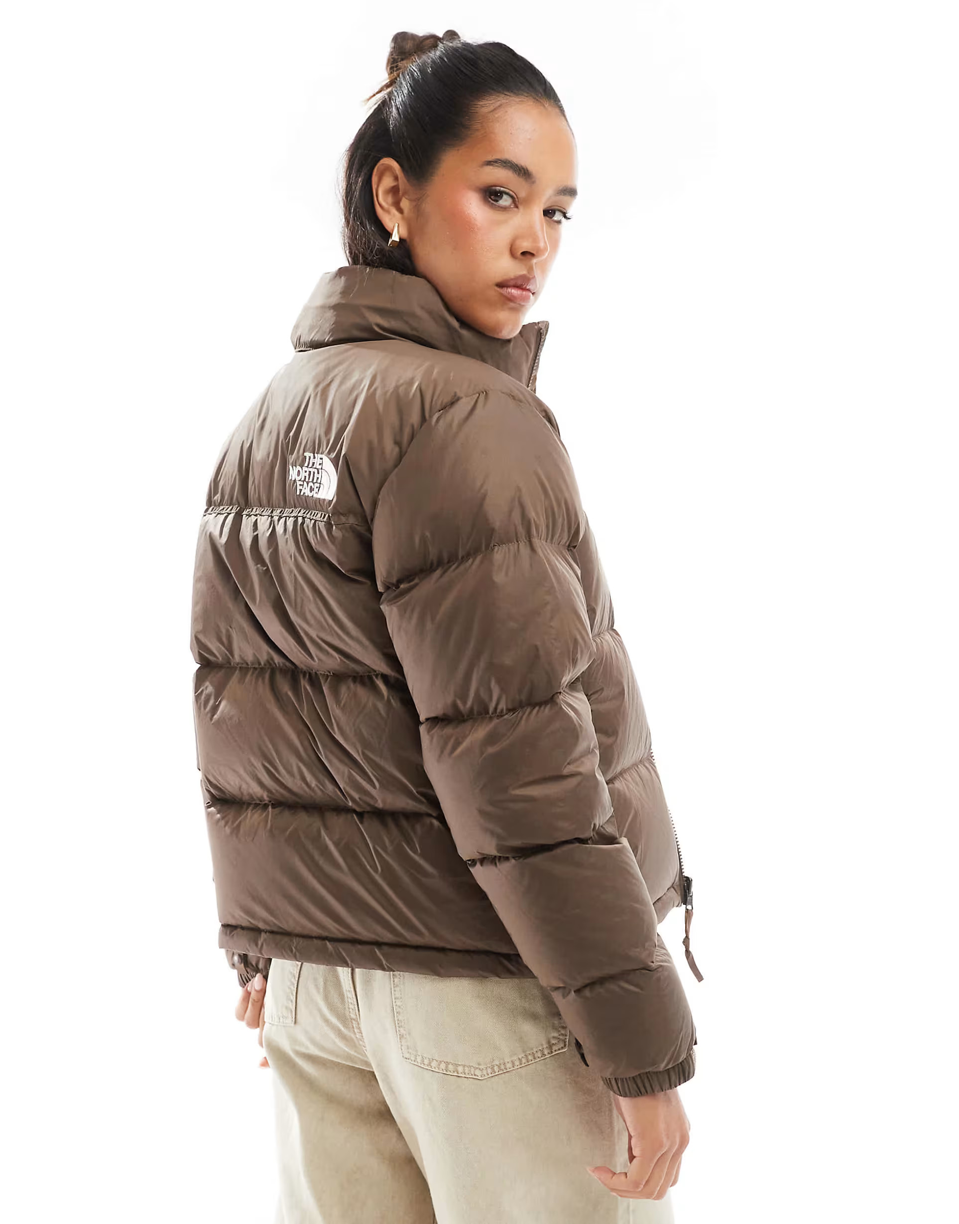 The North Face 96 Retro Nuptse puffer jacket in dark brown | ASOS (Global)