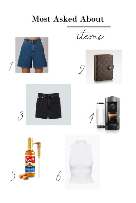 Items of the week, frequently asked, coffee bar, coffee syrup, long shorts, mom outfitt