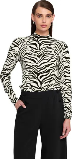 ELLE Collection Zebra Printed Feather Weight Top Animal Print Sweater | Nordstrom | Nordstrom