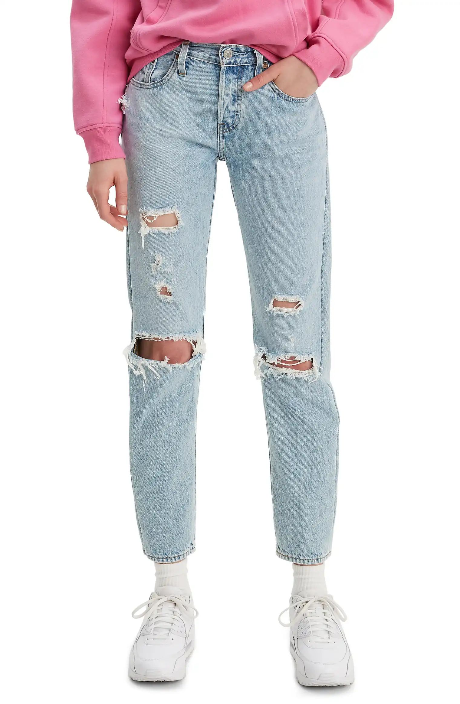 Levi's® 501® Ripped High Waist Tapered Leg Jeans (Montgomery Mood) | Nordstrom | Nordstrom