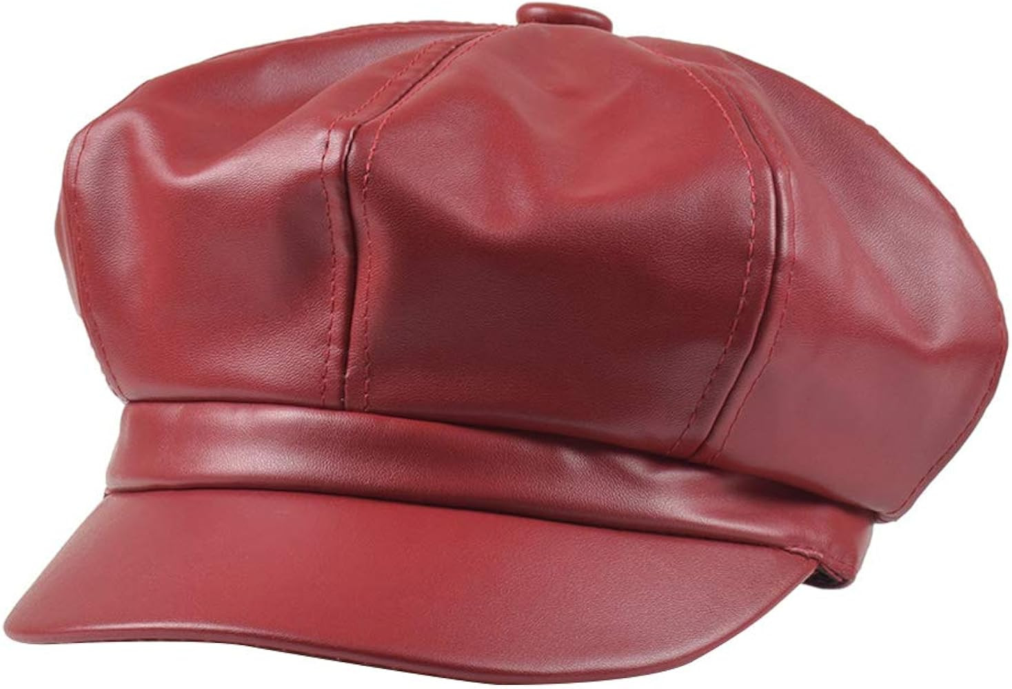 Gemini_mall Ladies Winter Warm Faux Leather 8 Panel Baker Boy Cap Peaked Beret Hat Flat Caps News... | Amazon (UK)