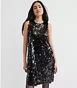 Sequin Satin Bow Back Mini Dress | LOFT