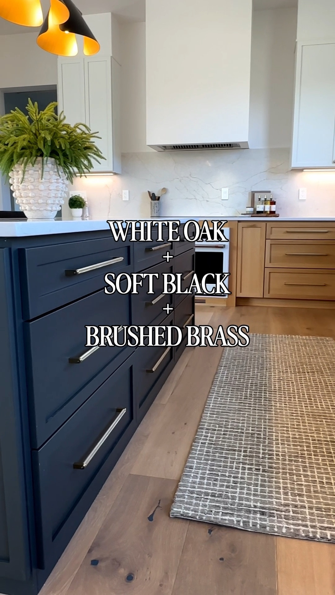 Kitchen design details ✨
 
white oak, cabinet hardware, rug, chandelier, kitchen decor, modern, home decor 

#LTKHome