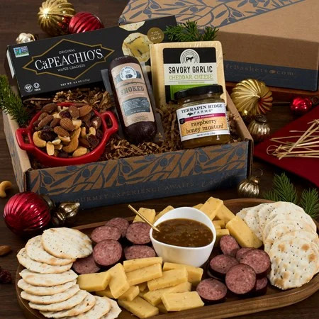 Holiday Meat and Cheese Sampler | GourmetGiftBaskets.com