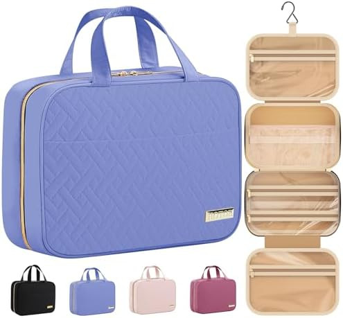 HOTOR Travel Toiletry Bag - Hanging Toiletry Bag for Women & Men, Makeup Bag/Big Comparment, Wate... | Amazon (US)