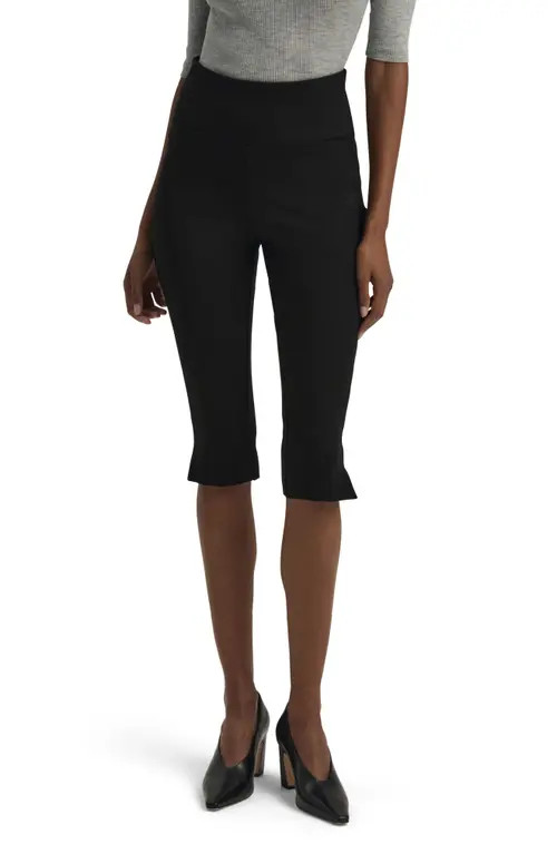 Favorite Daughter The Carrie Pedal Pusher Slit Hem Capri Pants in Black at Nordstrom, Size Large | Nordstrom