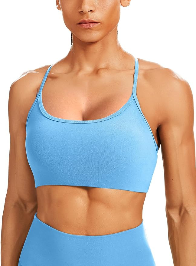Unthewe Workout Sports Bra for Women Backless Padded Low Impact Bra Gym Yoga Crop Tank Top | Amazon (US)