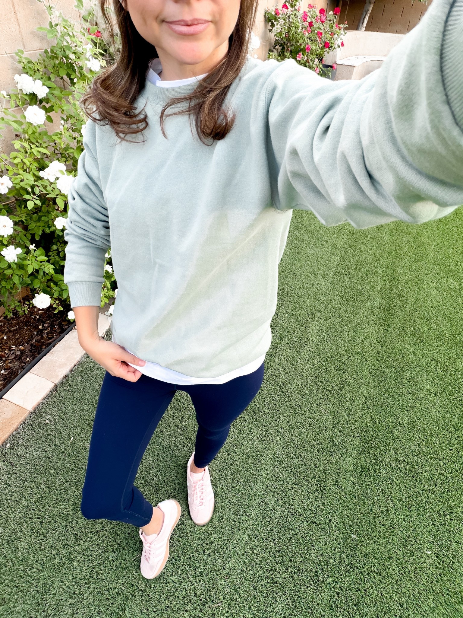 If you live in leggings but still want to look pulled together, start here.

This sweatshirt is soft but polished, the leggings are supportive without being restrictive, and the sneakers work for real life.
Perfect for mom days, travel, or casual plans.

I’m 5’2 and wear this exact combo weekly.
All the details are linked here.


Top small
Leggings XS 


#LTKPetite #LTKActive