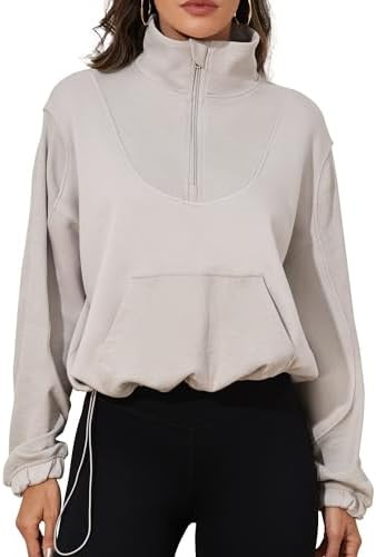 kayamiya Half Zip Cropped Sweatshirt | Amazon (US)
