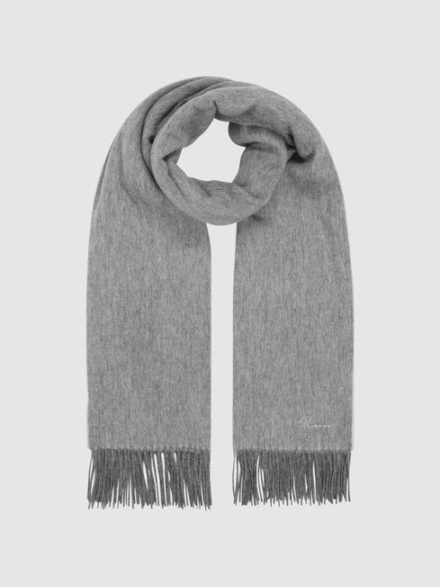 Reiss Navy Picton Cashmere Blend Scarf | Reiss UK