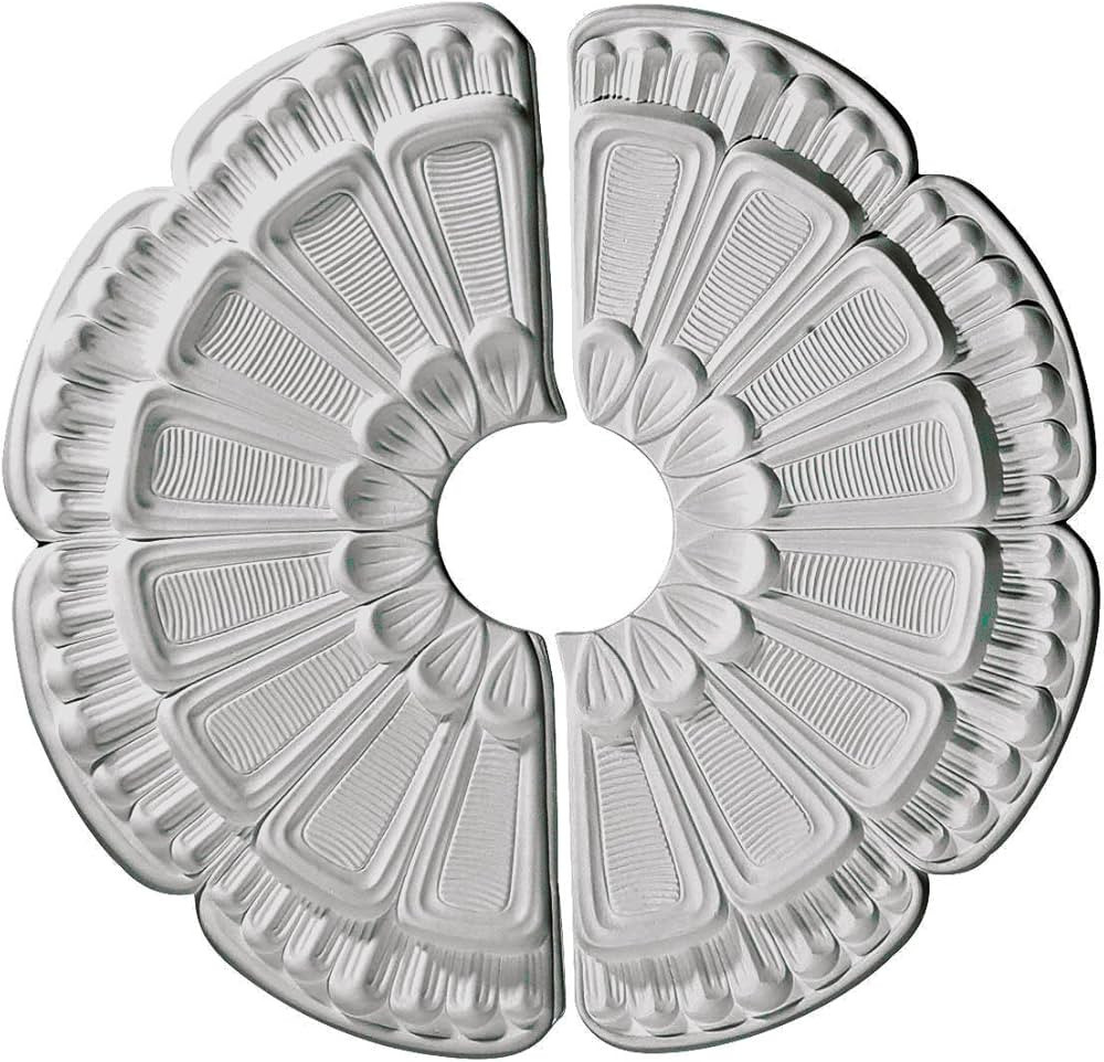 Ekena Millwork CM18FW2 Flower Ceiling Medallion, 18 1/2"OD x 3 5/8"ID x 7/8"P, Factory Primed | Amazon (US)