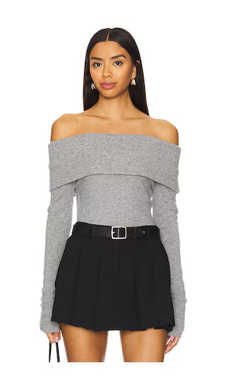 Coretta Off Shoulder Pullover in Medium Heather Grey | Revolve Clothing (Global)