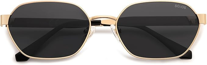 SOJOS Trendy Polarized Hexagon Sunglasses for Women Men, UV400 Retro Rectangle Shades SJ1238 | Amazon (US)