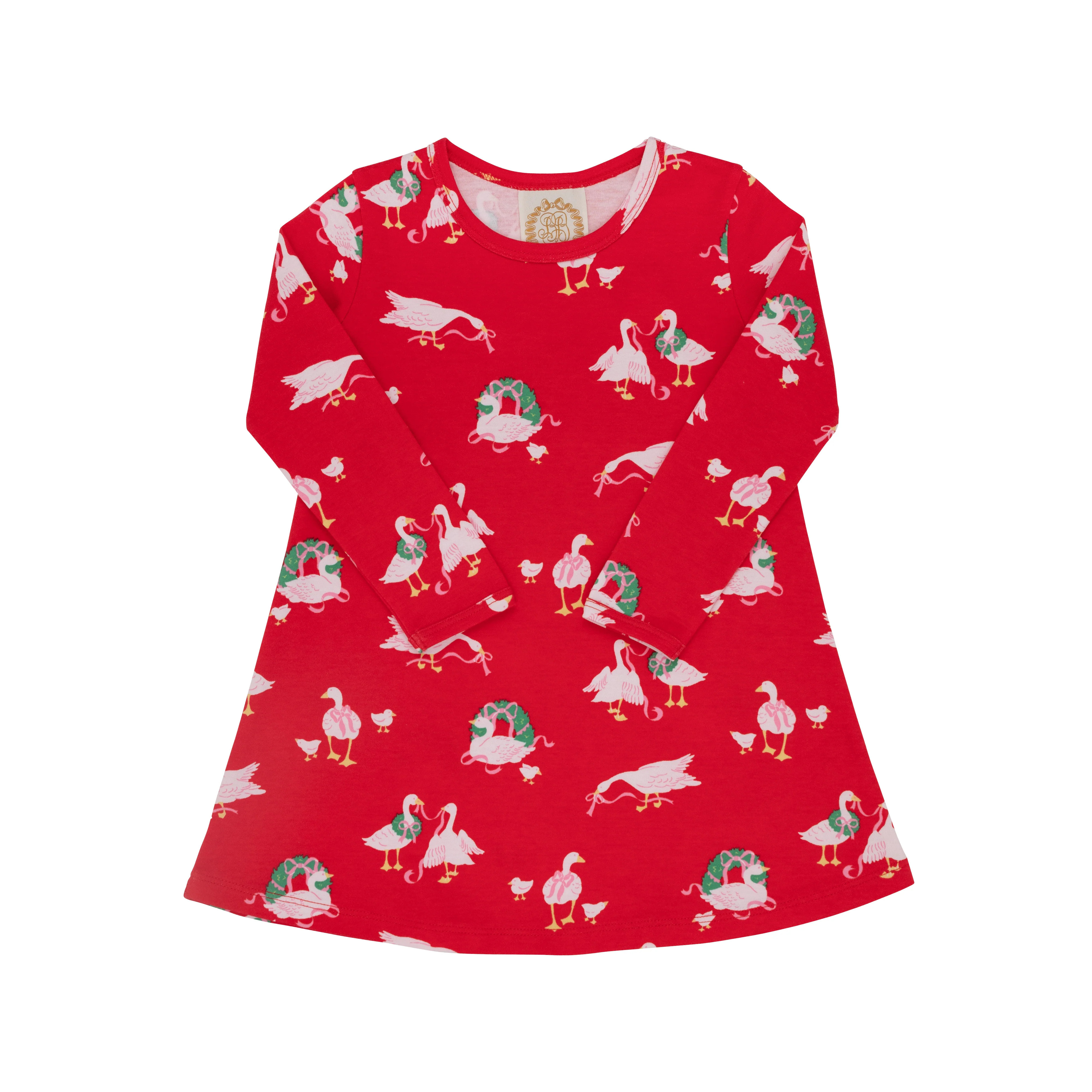 Long Sleeve Polly Play Dress - Greenbrier Geese | The Beaufort Bonnet Company