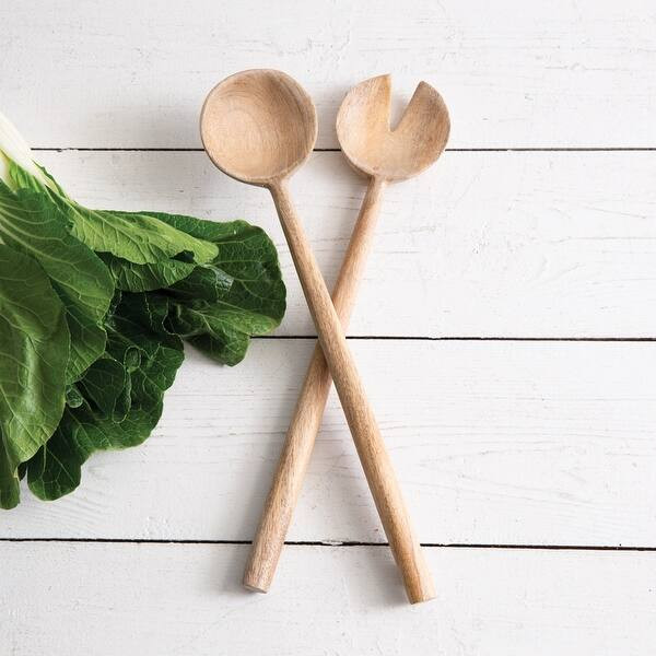 Mango Wood Salad Servers - Brown - 3''W x ¾''D x 14¾''H - Bed Bath & Beyond - 35492684 | Bed Bath & Beyond