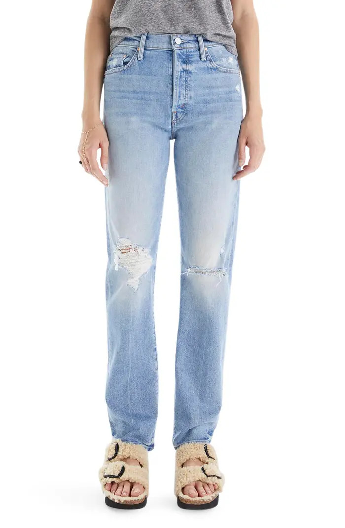 MOTHER The Huffy Skimp Ripped Straight Leg Jeans | Nordstrom | Nordstrom