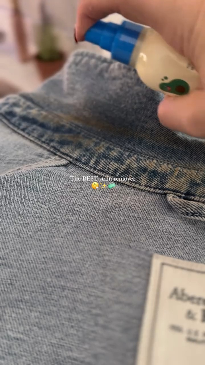 Self tanner stained my jean jacket 😭 I tried Spray n’ Wash AND OxiClean!! @missmouths is the only remover that worked 🫢 Linked in my Amazon Storefront and only $8 🫶🏼