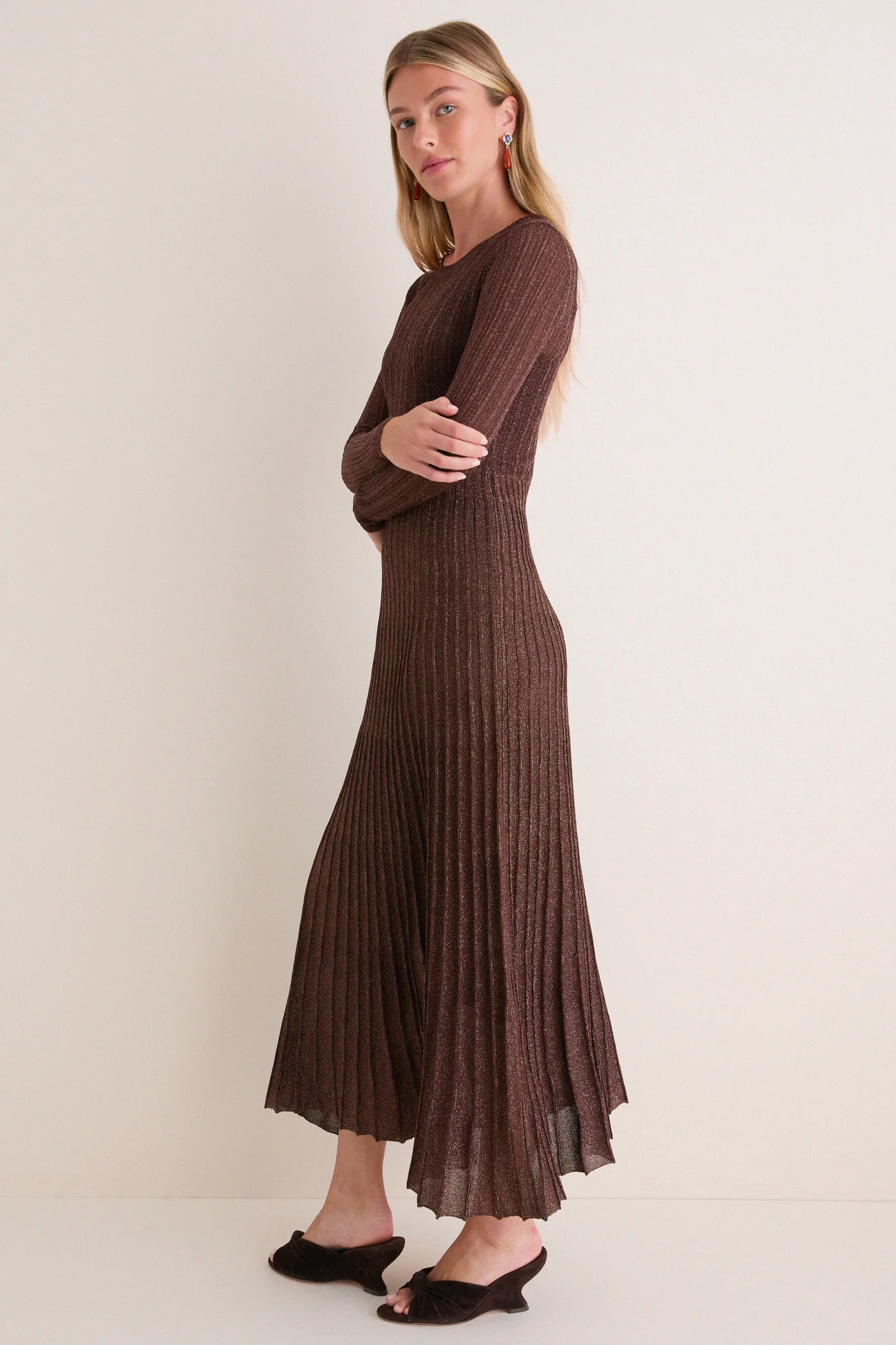 Exclusive Brown Long Sleeve Maxi Dress | Tuckernuck (US)