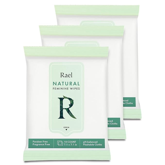 Rael Flushable Feminine pH Wipes - Travel Size, All Skin Types, Paraben Free, pH-Balanced, Daily ... | Amazon (US)