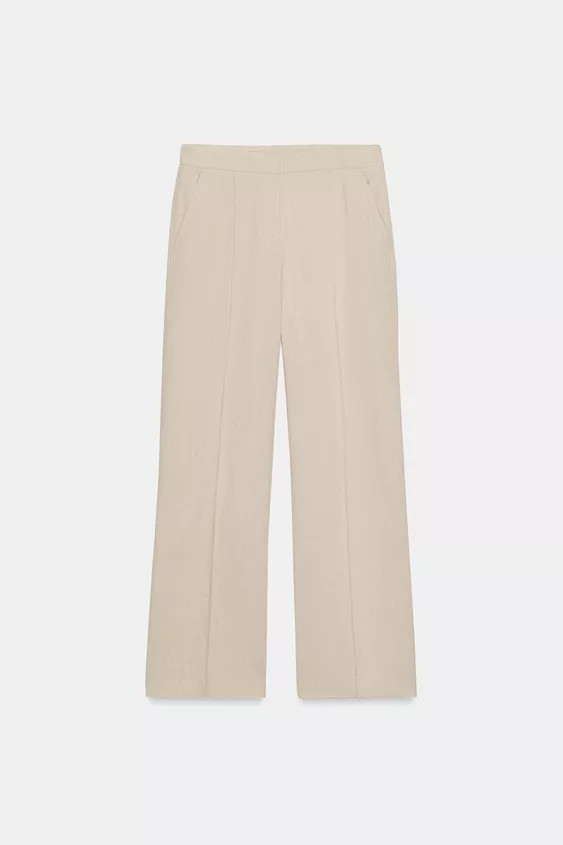 LINEN BLEND SAFARI TROUSERS | Zara UK
