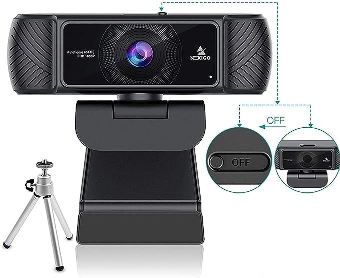 NexiGo 1080P 60FPS Webcam with Software Control and Microphone, AutoFocus, w/Privacy Cover and Tr... | Amazon (US)