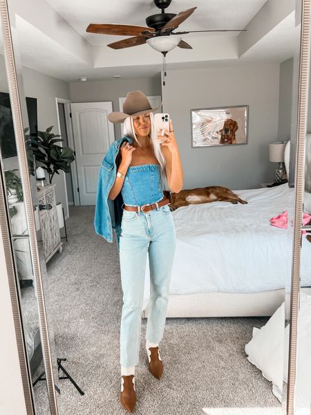 size 25 curve love in jeans (cut the hems!) size 4 in top, cattleman’s crease in cowboy hat 
.
.
western fashion / cowgirl outfit / western style / cowgirl hat / festival outfit / country concert outfit / morgan wallen outfit 

#LTKFestival #LTKSeasonal #LTKstyletip