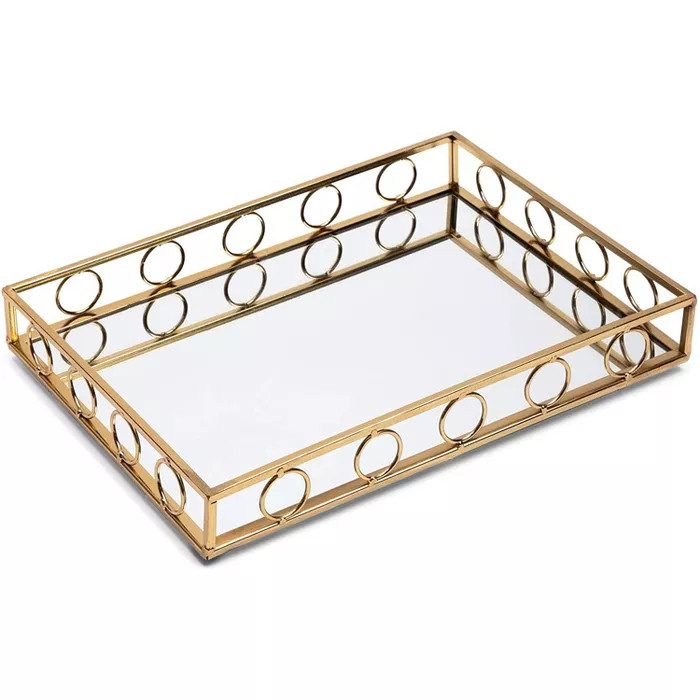 Gold Metal Mirror Tray (15 x 11 x 2 Inches) | Target
