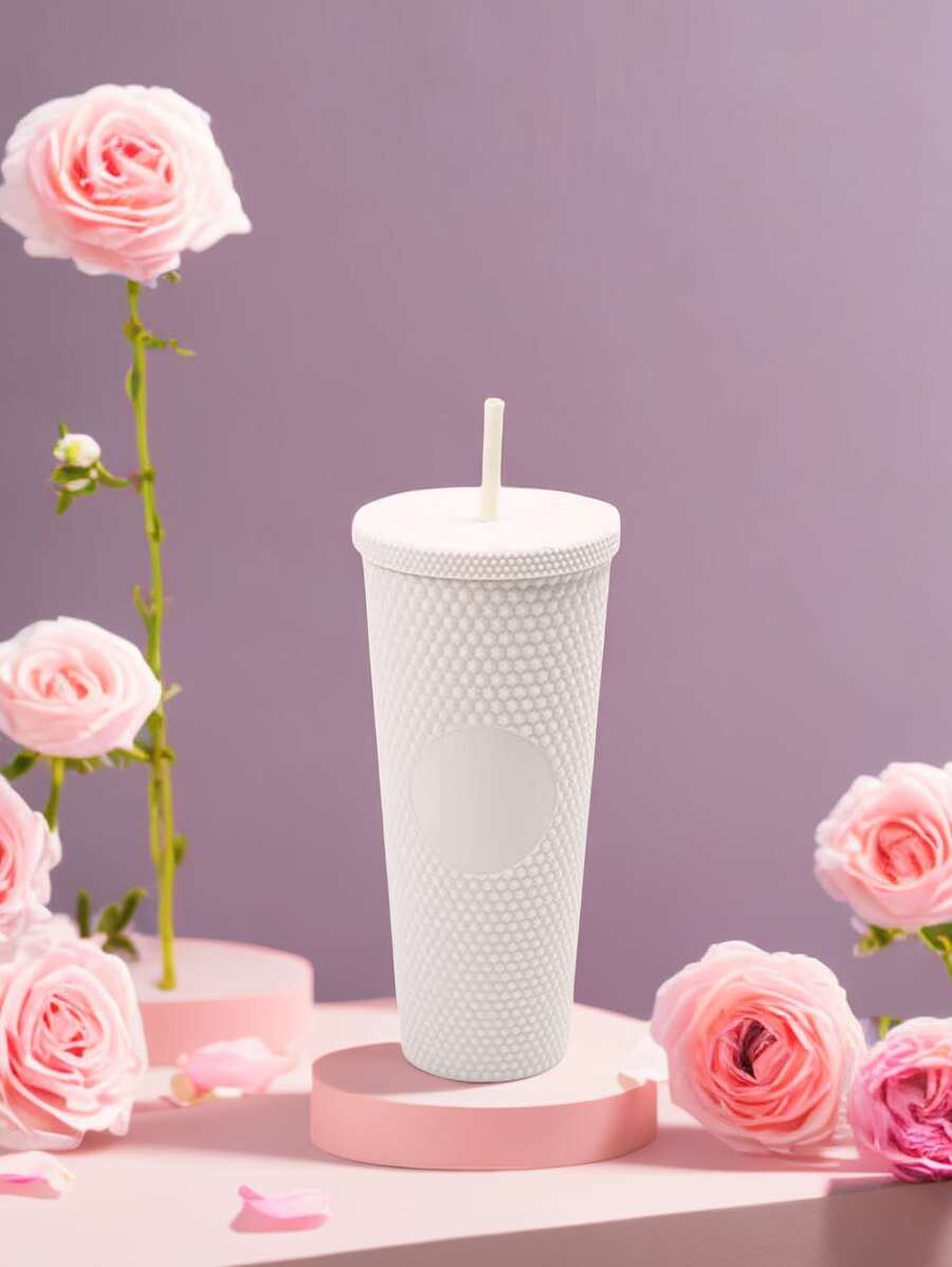 ummer Cold Water Cup Tumbler With Straw Double Layer Plastic Durian Coffee Mug Without LOGO Plast... | SHEIN