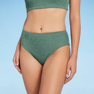Women's Crinkle Textured Mid-Rise Medium Coverage Bikini Bottom - Kona Sol™ | Target