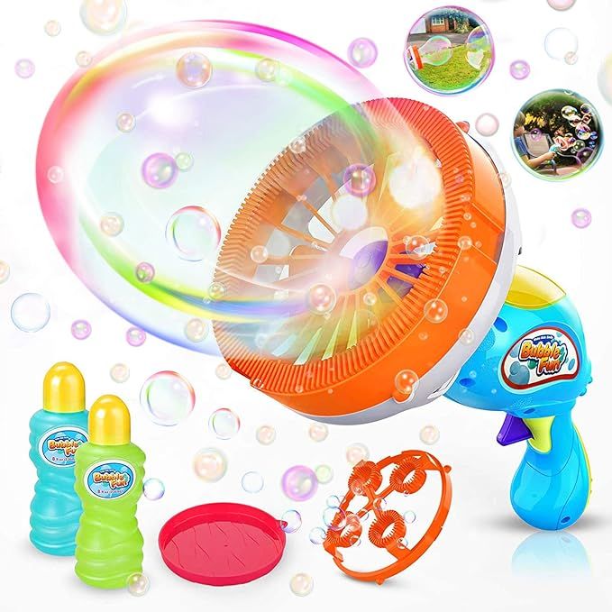 WisToyz Bubble Machine Bubble Blower Giant & Small Bubble Maker with 2 Bubble Wands, Bubble Machi... | Amazon (US)