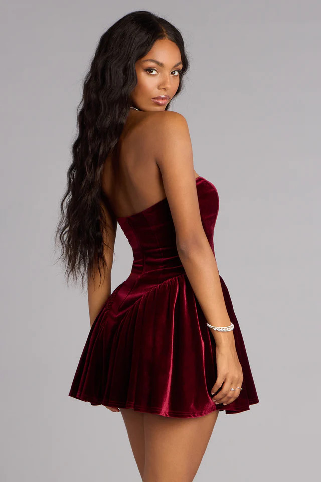 Flirty Luxe Velvet Skater Dress | Windsor Stores