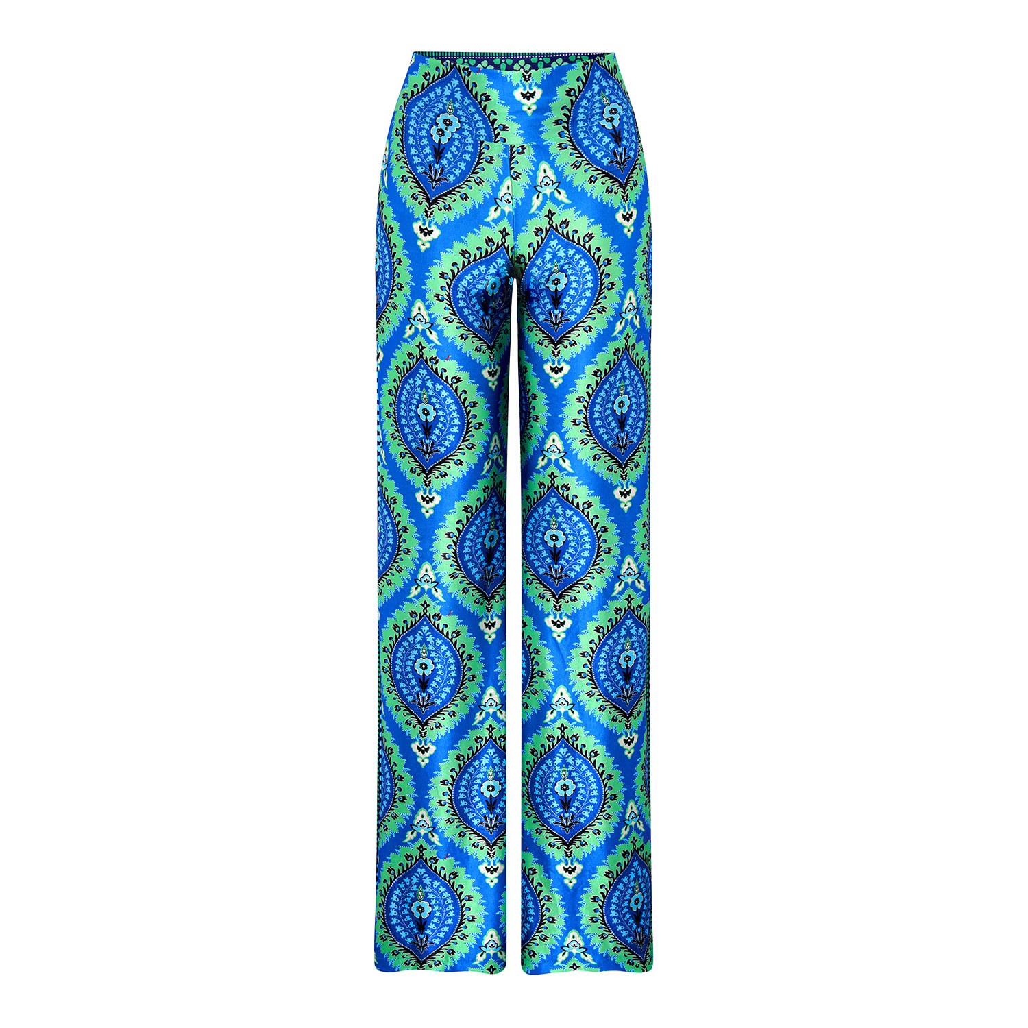 Peacock Wide Stretch Flare Trousers | Wolf & Badger