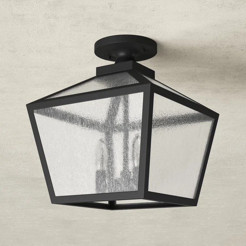 Ricardo Black 3 -Bulb Outdoor Semi Flush Mount | Wayfair North America