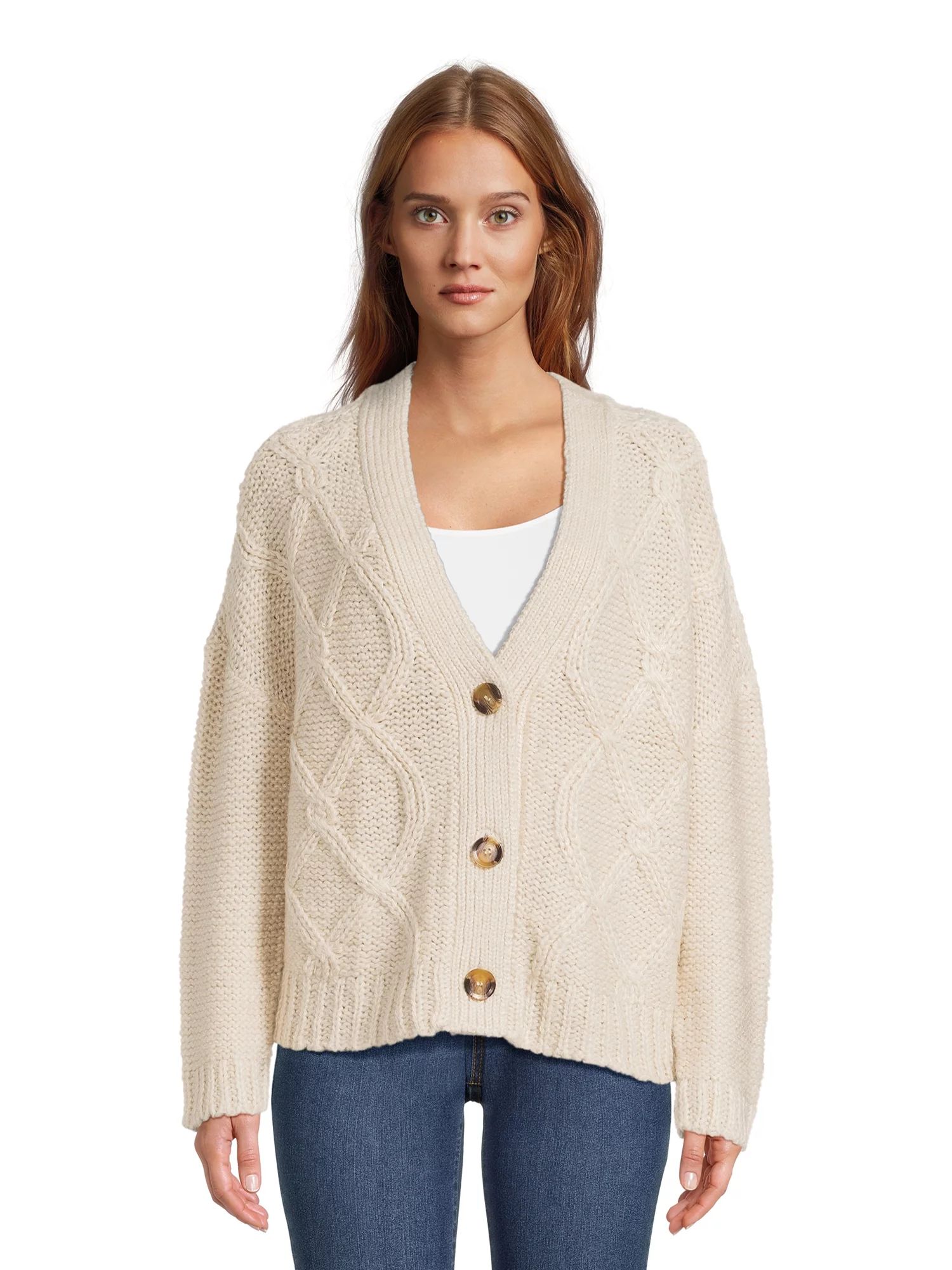 RD Style Women's Diamond Knit Cardigan, Sizes S-XXXL | Walmart (US)