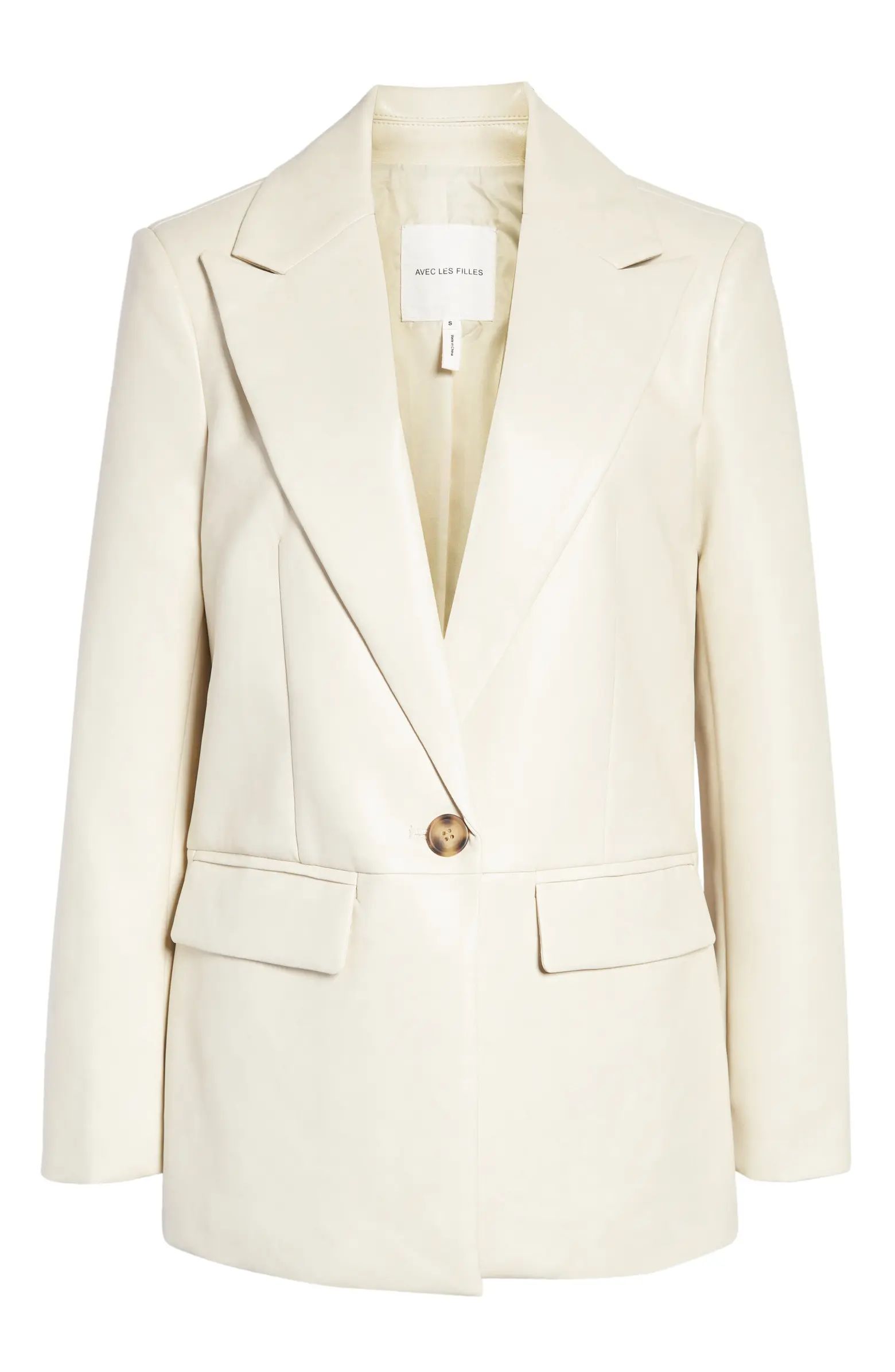 Avec Les Filles Peak Lapel Faux Leather Blazer | Nordstrom | Nordstrom