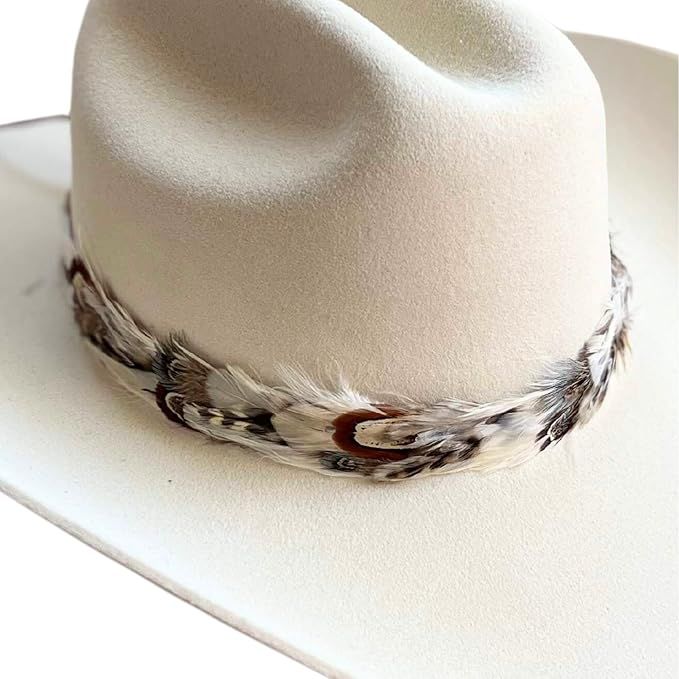 Western Feather Cowboy Hat Band for Men Women Natural Feather Willow, Black, One Size…, Cream, ... | Amazon (US)