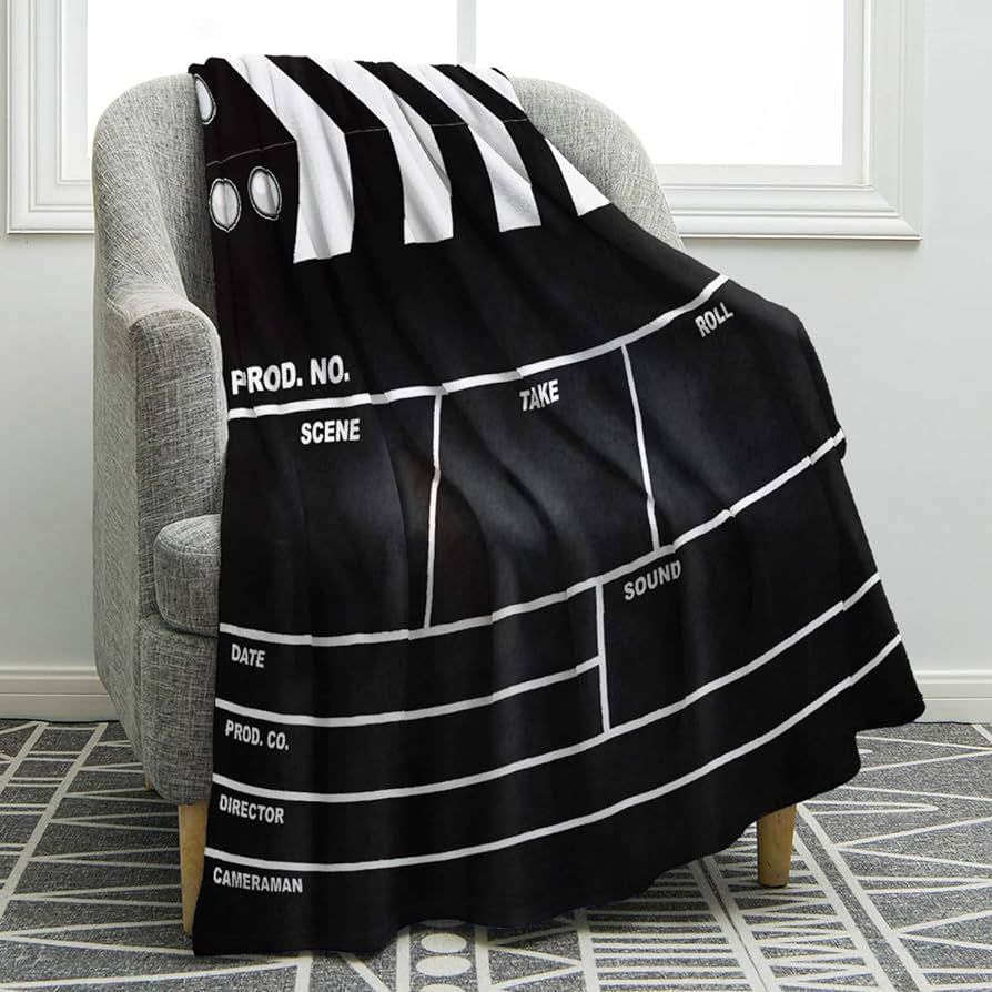 Jekeno Movie Clapboard Blanket Double Sided Print Throw Blanket Lightweight Durable Cozy for Movi... | Amazon (US)