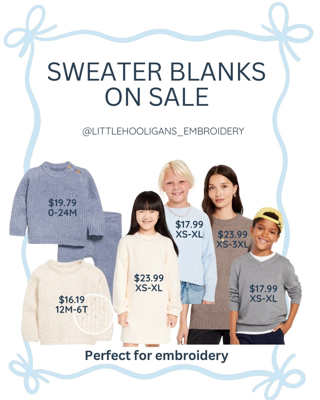 On sale this weekend!

These are perfect for embroidering name sweaters or holiday designs!
