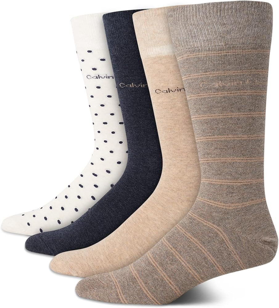 Mens Dress Socks - 4 Pack Soft Cotton Blend Crew Length Work Socks for Men for Casual Business & ... | Amazon (US)